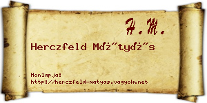 Herczfeld Mátyás névjegykártya